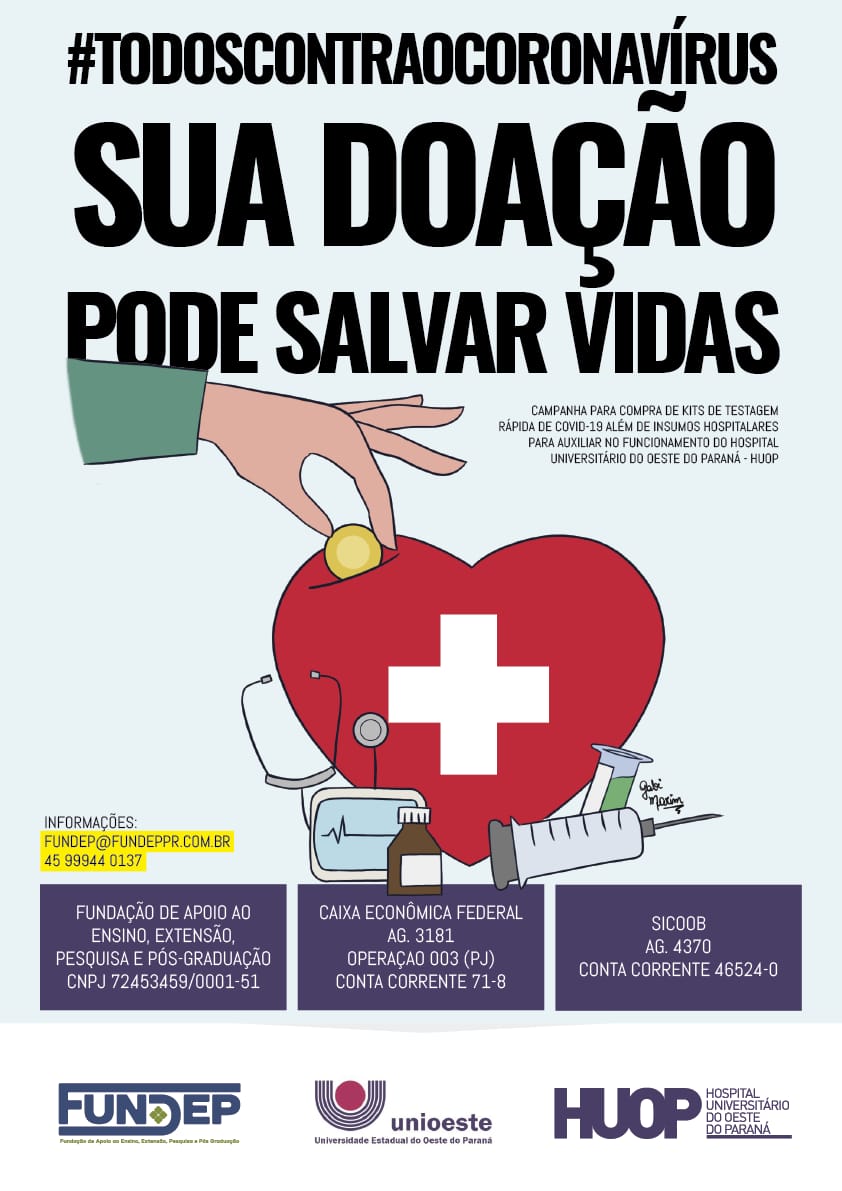 #TodoscontraoCoronavírus: Doações ao Huop podem salvar vidas